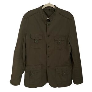 Stile Benetton by UCB Military Utility Jacket Olive Green Cotton Size 52/L